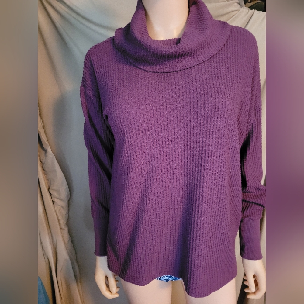 Medium Womens Longsleeve Pullover Top.by loft (Purple/turtleneck)